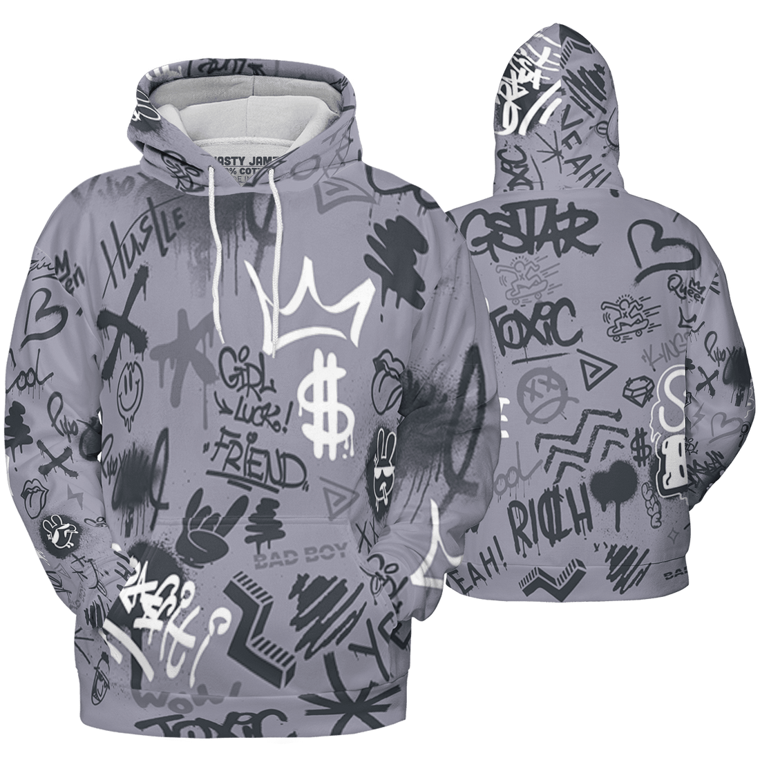 Stealth 14s Hoodie Match Graffiti King 3D All-Over Print Doodle Style - NastyJamz