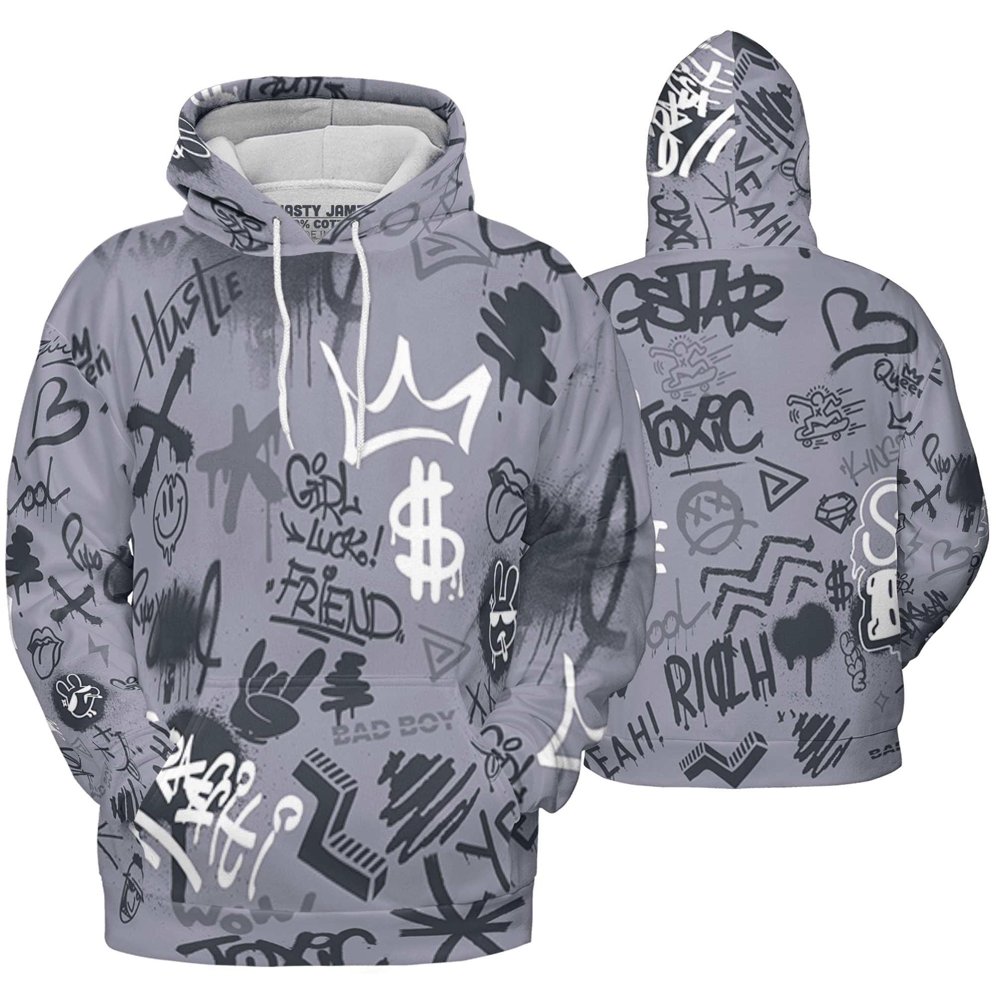Stealth 14s Hoodie Match Graffiti King 3D All-Over Print Doodle Style - NastyJamz