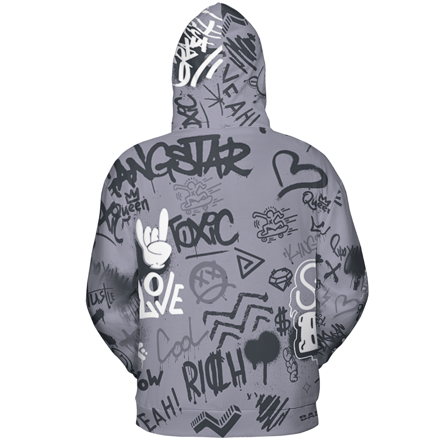 Stealth 14s Hoodie Match Graffiti King 3D All-Over Print Doodle Style - NastyJamz