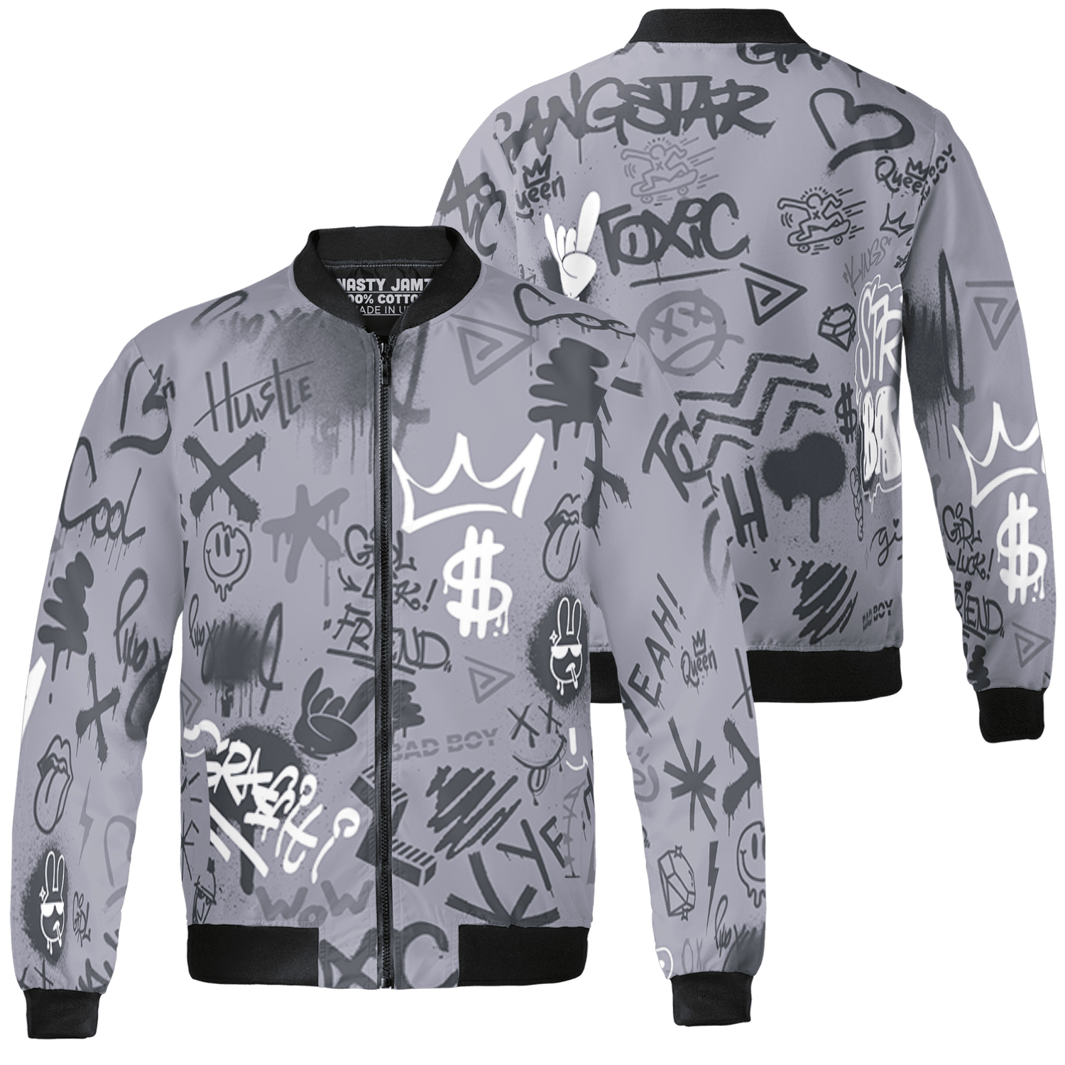 Stealth 14s Jacket Match Graffiti King 3D All-Over Print Doodle Style - NastyJamz