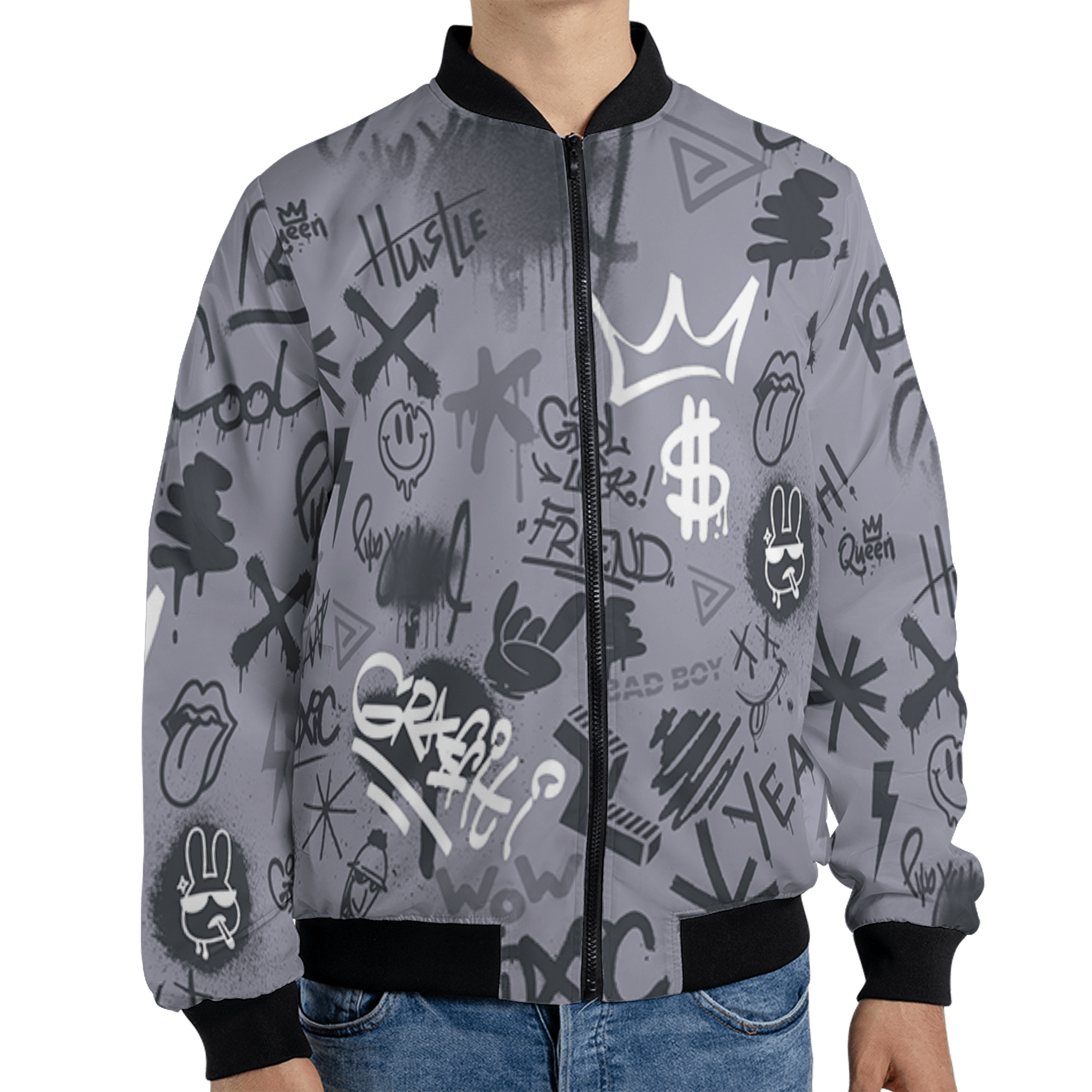 Stealth 14s Jacket Match Graffiti King 3D All-Over Print Doodle Style - NastyJamz