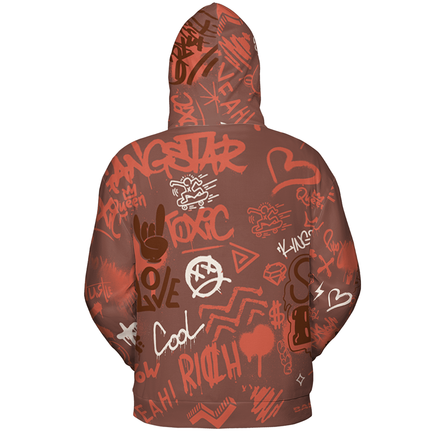 High OG Dusted Clay 1s Hoodie Match Graffiti King 3D All-Over Print Doodle Style - NastyJamz