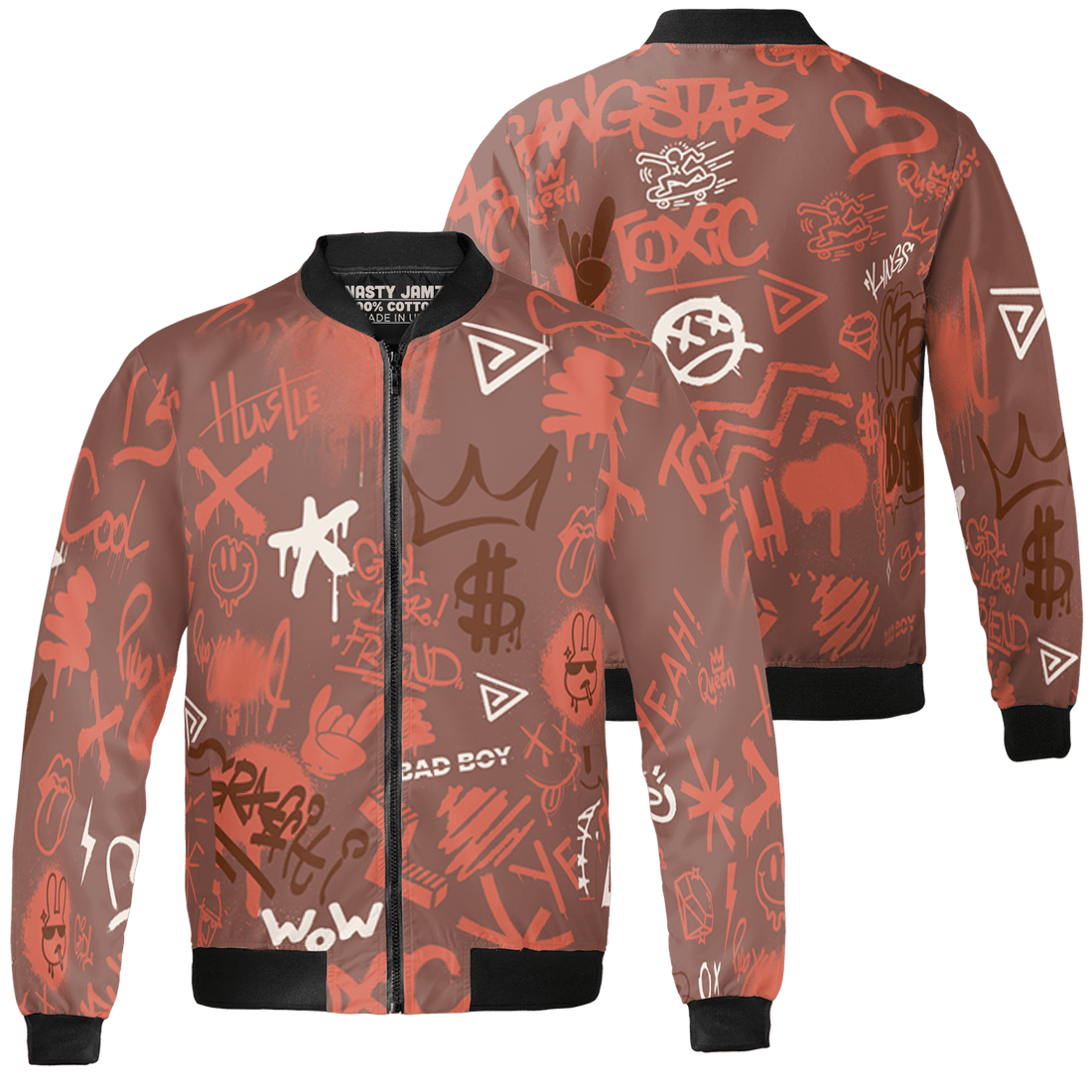 High OG Dusted Clay 1s Jacket Match Graffiti King 3D All-Over Print Doodle Style - NastyJamz