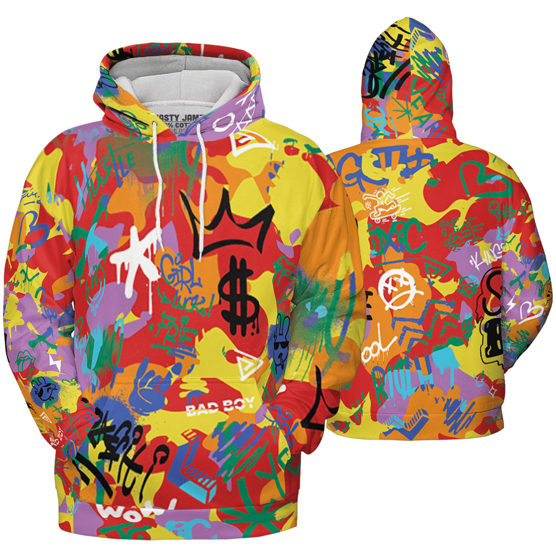 Mid GS Six Championships 1s Hoodie Match Graffiti King 3D All-Over Print Doodle Style - NastyJamz