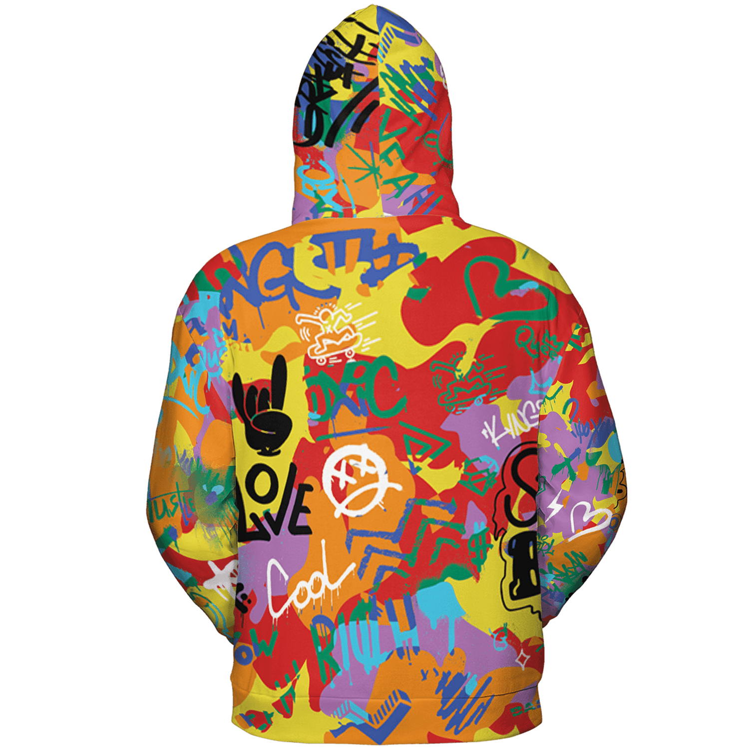 Mid GS Six Championships 1s Hoodie Match Graffiti King 3D All-Over Print Doodle Style - NastyJamz