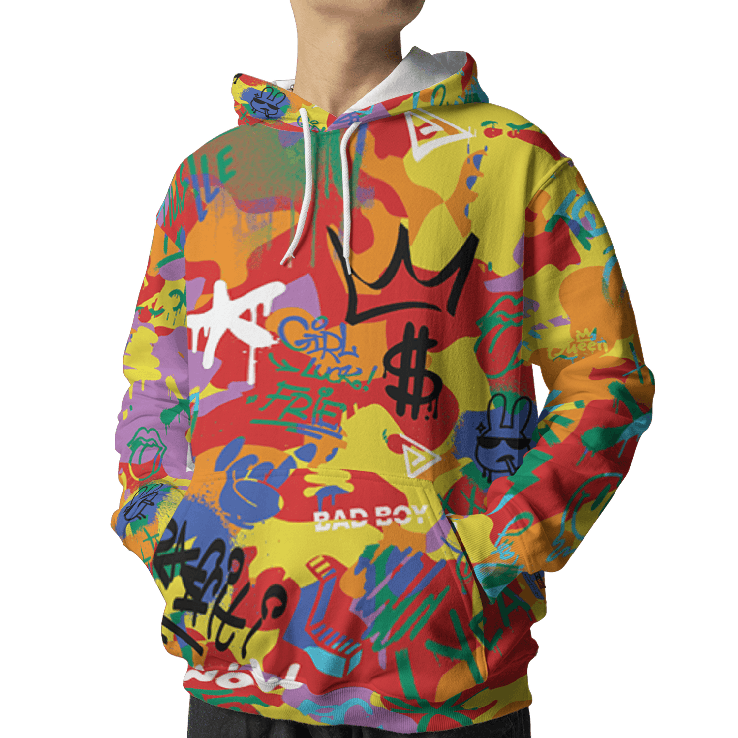 Mid GS Six Championships 1s Hoodie Match Graffiti King 3D All-Over Print Doodle Style - NastyJamz