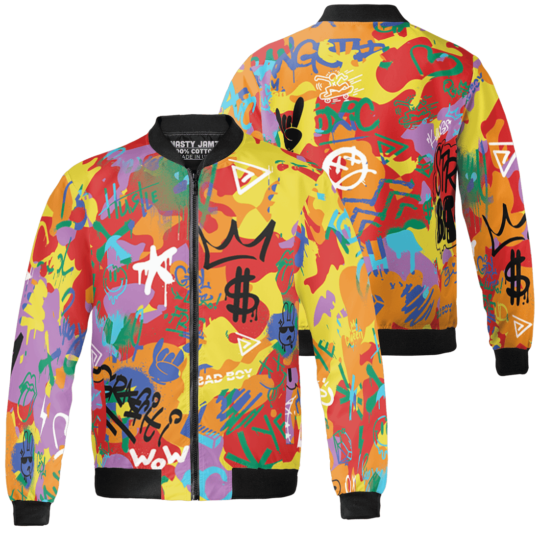 Mid GS Six Championships 1s Jacket Match Graffiti King 3D All-Over Print Doodle Style - NastyJamz