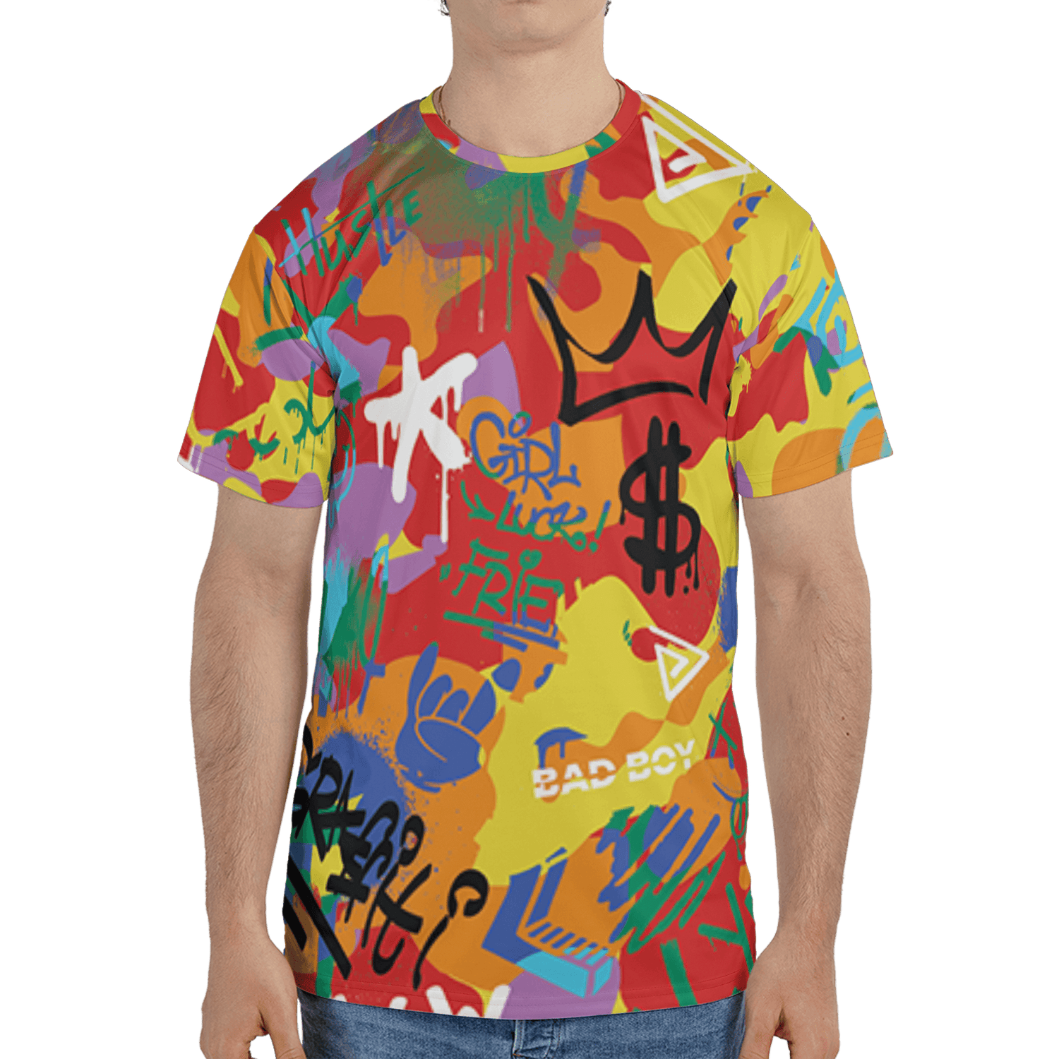Mid GS Six Championships 1s T Shirt Match Graffiti King 3D All-Over Print Doodle Style - NastyJamz