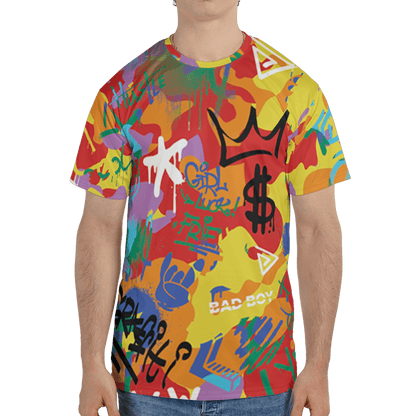 Mid GS Six Championships 1s T Shirt Match Graffiti King 3D All-Over Print Doodle Style - NastyJamz