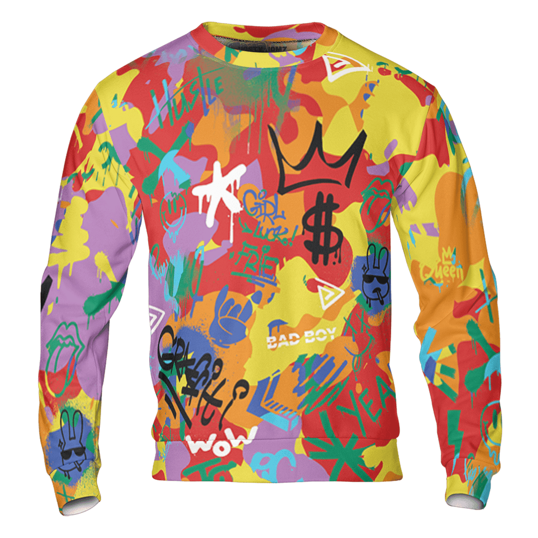 Mid GS Six Championships 1s Sweatshirt Match Graffiti King 3D All-Over Print Doodle Style - NastyJamz