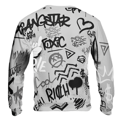 Retro High OG Black White 1s Sweatshirt Match Graffiti King 3D All-Over Print Doodle Style - NastyJamz