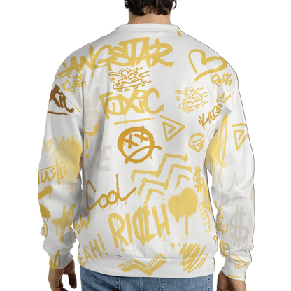 Sail 4s Sweatshirt Match Graffiti King 3D All-Over Print Doodle Style - NastyJamz