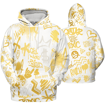 Sail 4s Hoodie Match Graffiti King 3D All-Over Print Doodle Style - NastyJamz