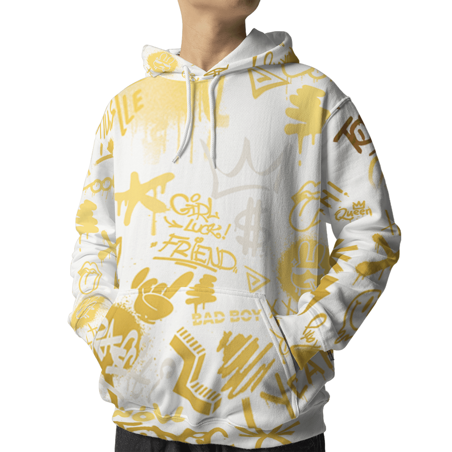 Sail 4s Hoodie Match Graffiti King 3D All-Over Print Doodle Style - NastyJamz