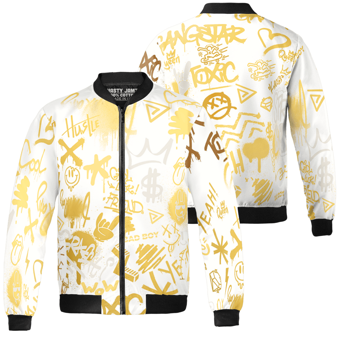 Sail 4s Jacket Match Graffiti King 3D All-Over Print Doodle Style - NastyJamz