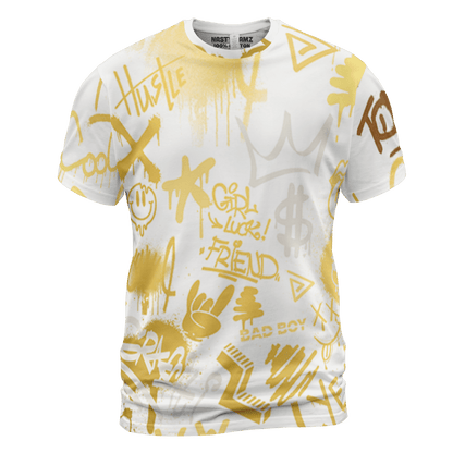 Sail 4s T Shirt Match Graffiti King 3D All-Over Print Doodle Style - NastyJamz