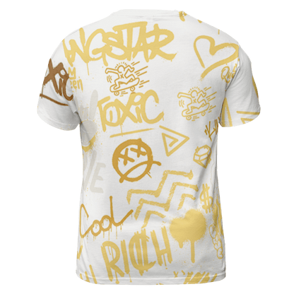 Sail 4s T Shirt Match Graffiti King 3D All-Over Print Doodle Style - NastyJamz