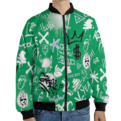 Lucky Green 5s Jacket Match Graffiti King 3D All-Over Print Doodle Style - NastyJamz