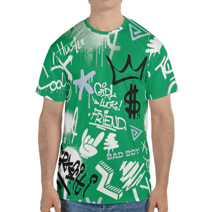 Lucky Green 5s T Shirt Match Graffiti King 3D All-Over Print Doodle Style - NastyJamz