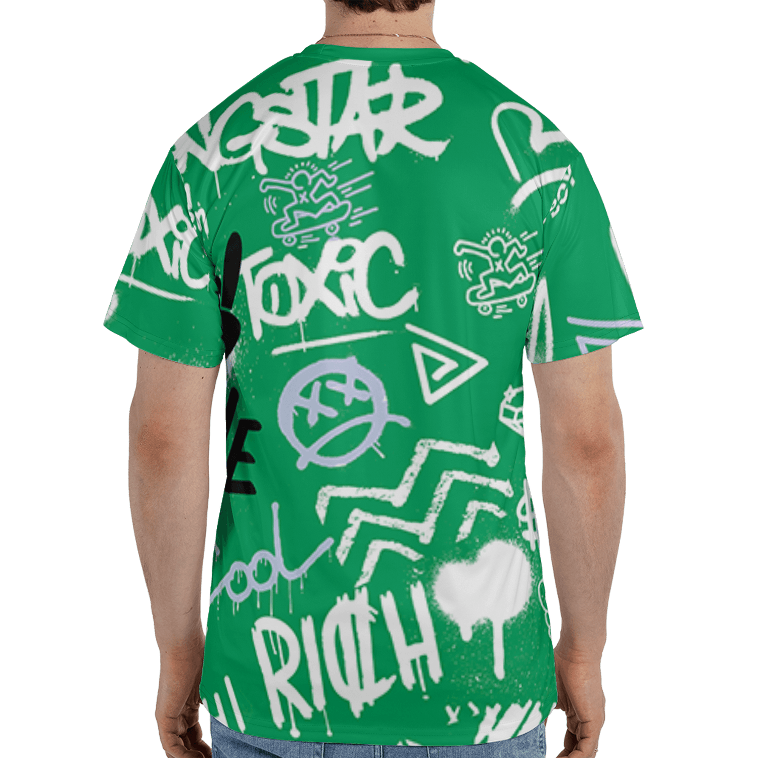 Lucky Green 5s T Shirt Match Graffiti King 3D All-Over Print Doodle Style - NastyJamz