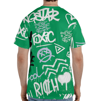 Lucky Green 5s T Shirt Match Graffiti King 3D All-Over Print Doodle Style - NastyJamz