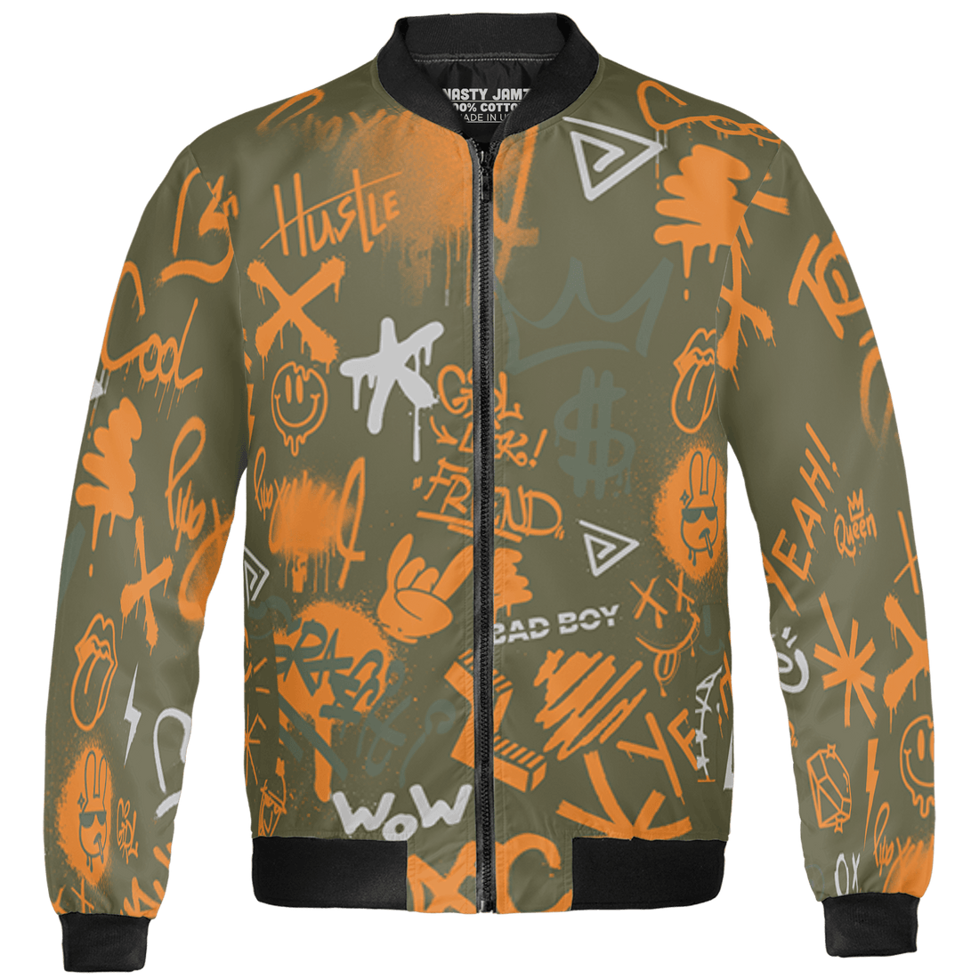 Olive 5s Jacket Match Graffiti King 3D All-Over Print Doodle Style - NastyJamz