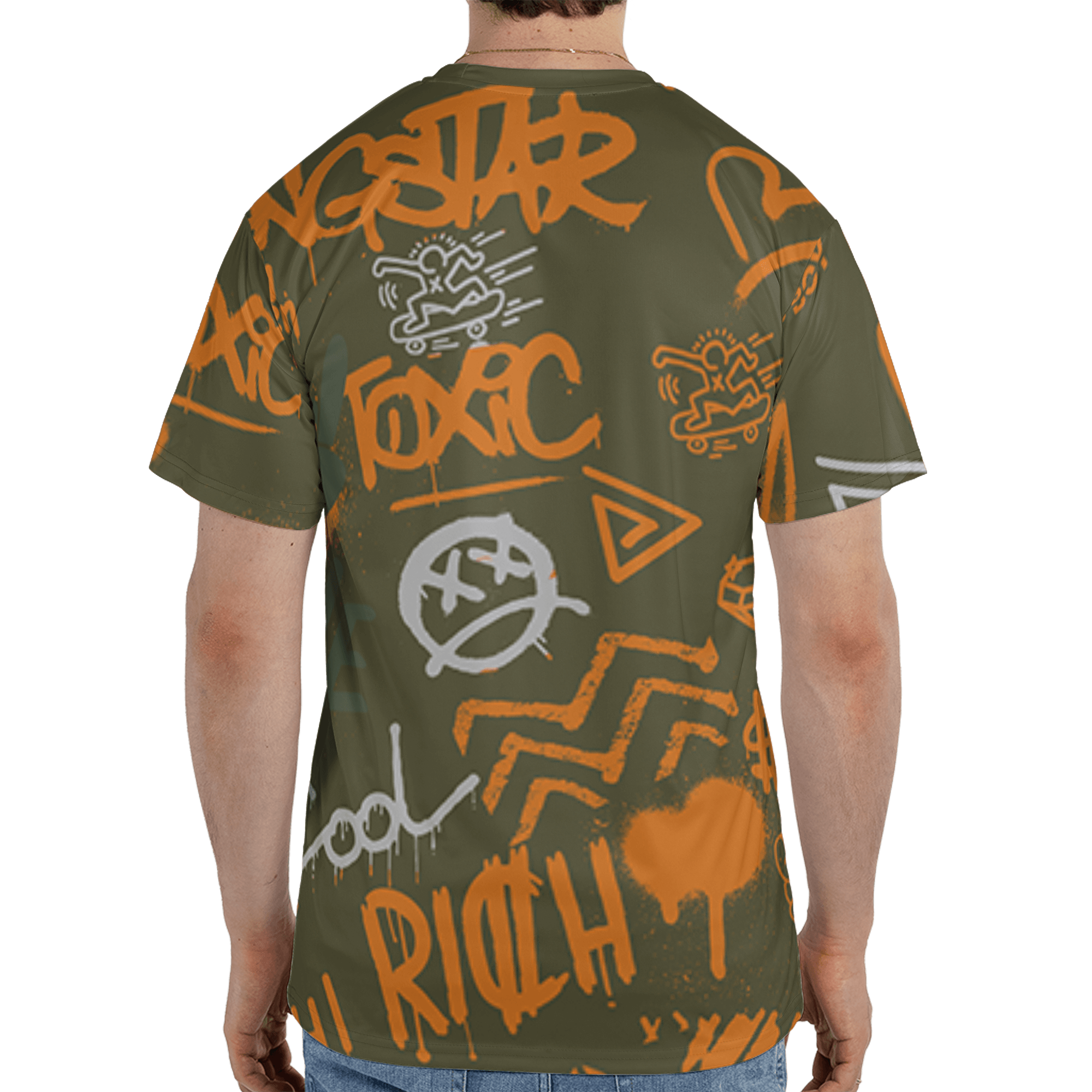 Olive 5s T Shirt Match Graffiti King 3D All-Over Print Doodle Style - NastyJamz