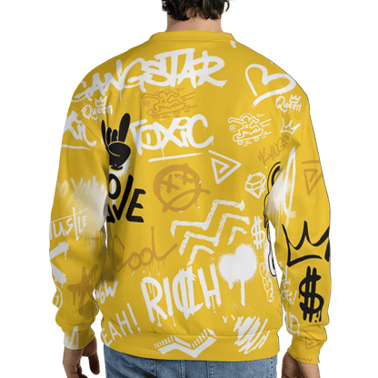 Yellow Ochre 6s Sweatshirt Match Graffiti King 3D All-Over Print Doodle Style - NastyJamz