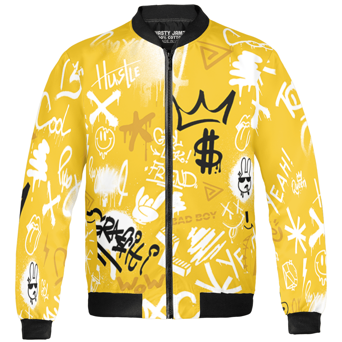 Yellow Ochre 6s Jacket Match Graffiti King 3D All-Over Print Doodle Style - NastyJamz