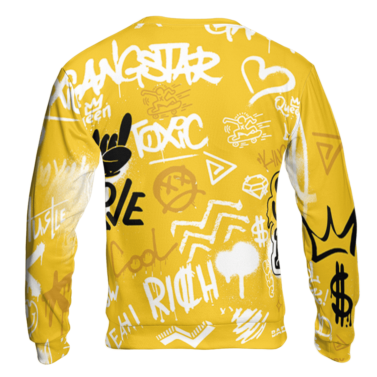 Yellow Ochre 6s Sweatshirt Match Graffiti King 3D All-Over Print Doodle Style - NastyJamz