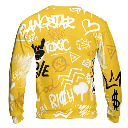 Yellow Ochre 6s Sweatshirt Match Graffiti King 3D All-Over Print Doodle Style - NastyJamz