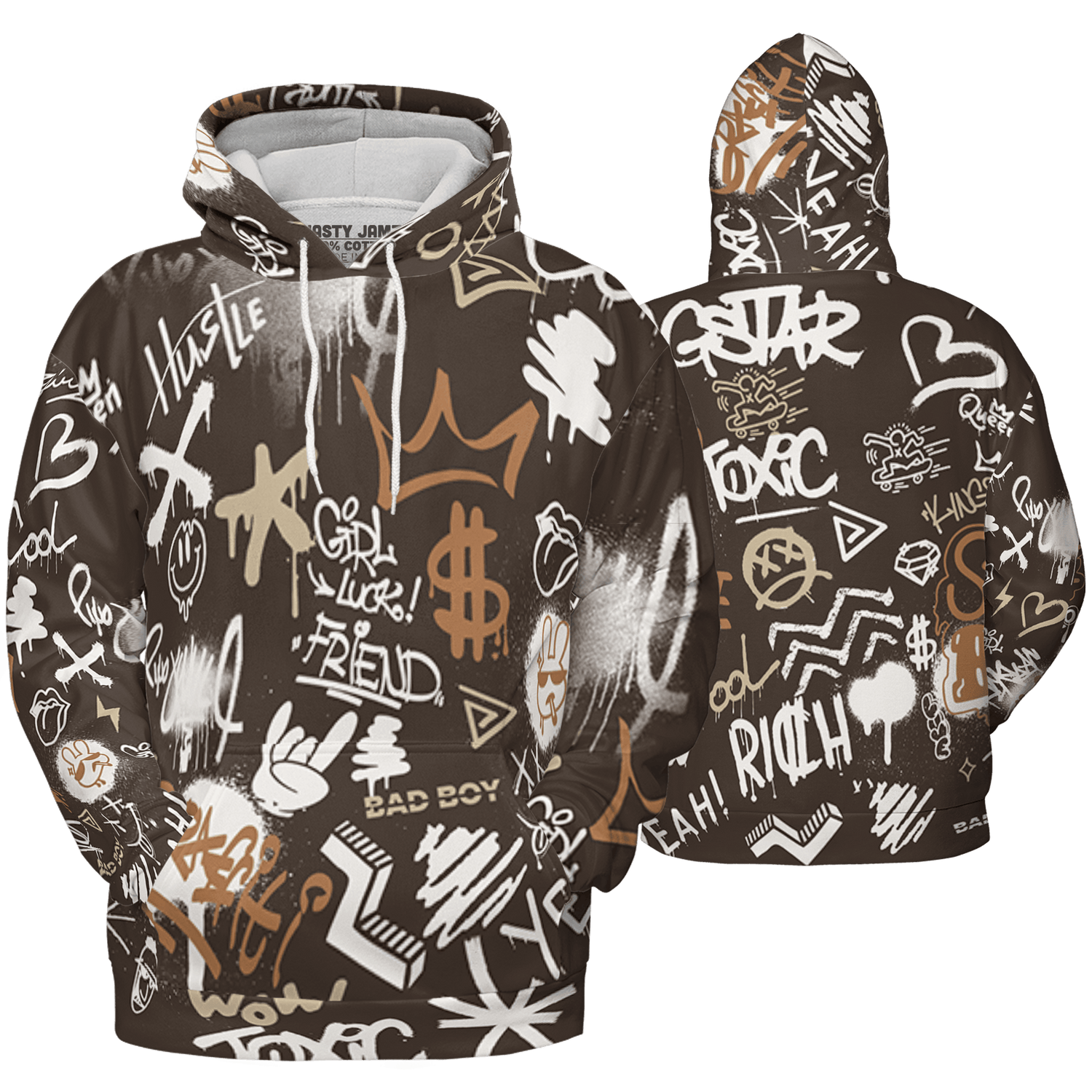 Jumpman Jack Hoodie Match Graffiti King 3D All-Over Print Doodle Style - NastyJamz