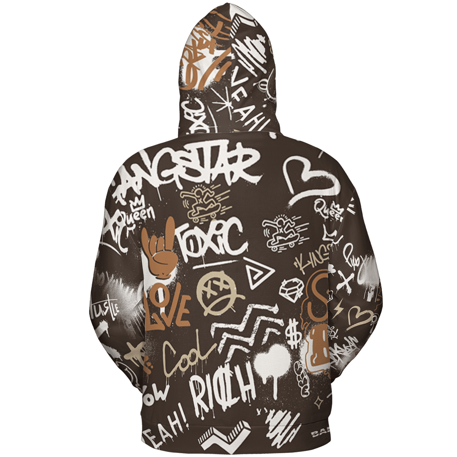 Jumpman Jack Hoodie Match Graffiti King 3D All-Over Print Doodle Style - NastyJamz