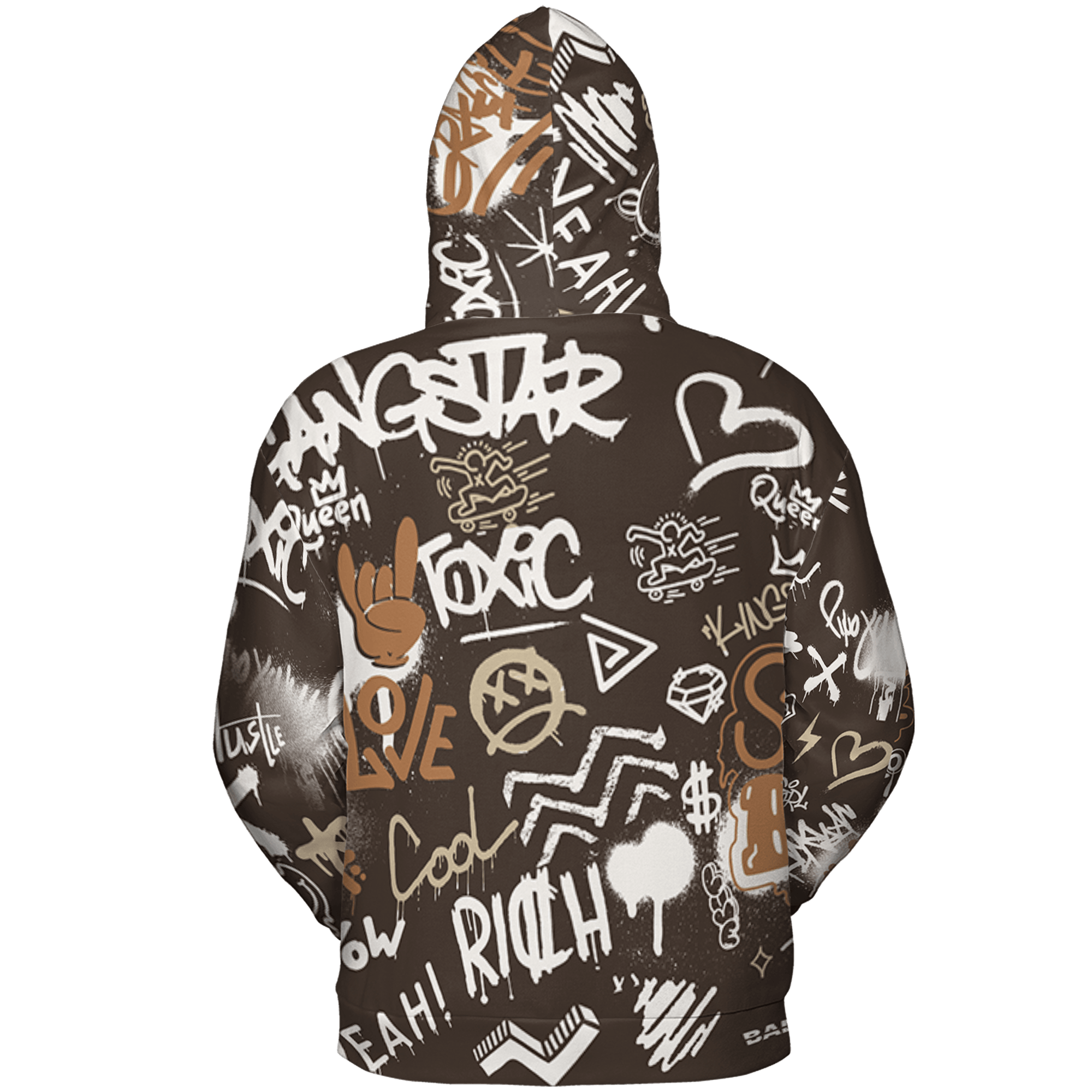 Jumpman Jack Hoodie Match Graffiti King 3D All-Over Print Doodle Style - NastyJamz