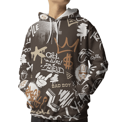 Jumpman Jack Hoodie Match Graffiti King 3D All-Over Print Doodle Style - NastyJamz