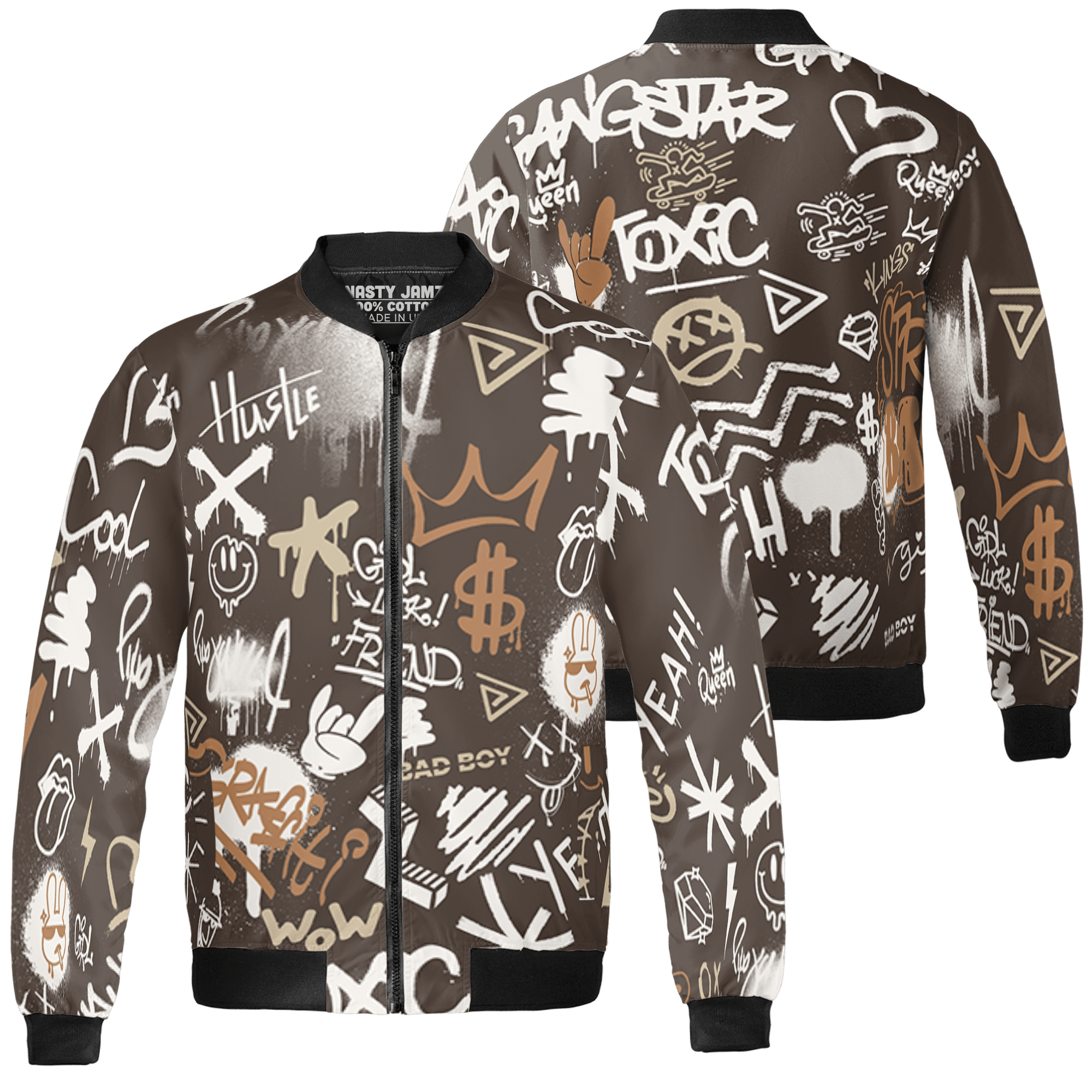 Jumpman Jack Jacket Match Graffiti King 3D All-Over Print Doodle Style - NastyJamz