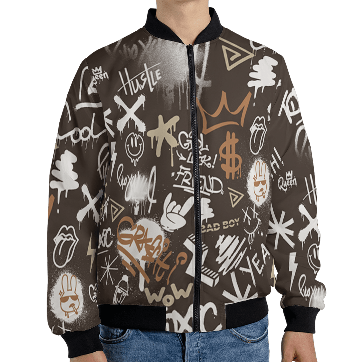 Jumpman Jack Jacket Match Graffiti King 3D All-Over Print Doodle Style - NastyJamz