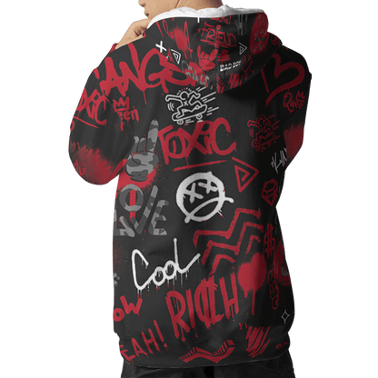 Spizike Low Bred Hoodie Match Graffiti King 3D All-Over Print Doodle Style - NastyJamz