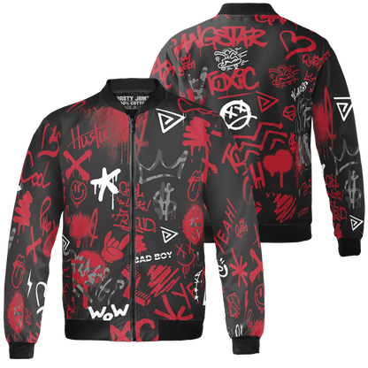 Spizike Low Bred Jacket Match Graffiti King 3D All-Over Print Doodle Style - NastyJamz