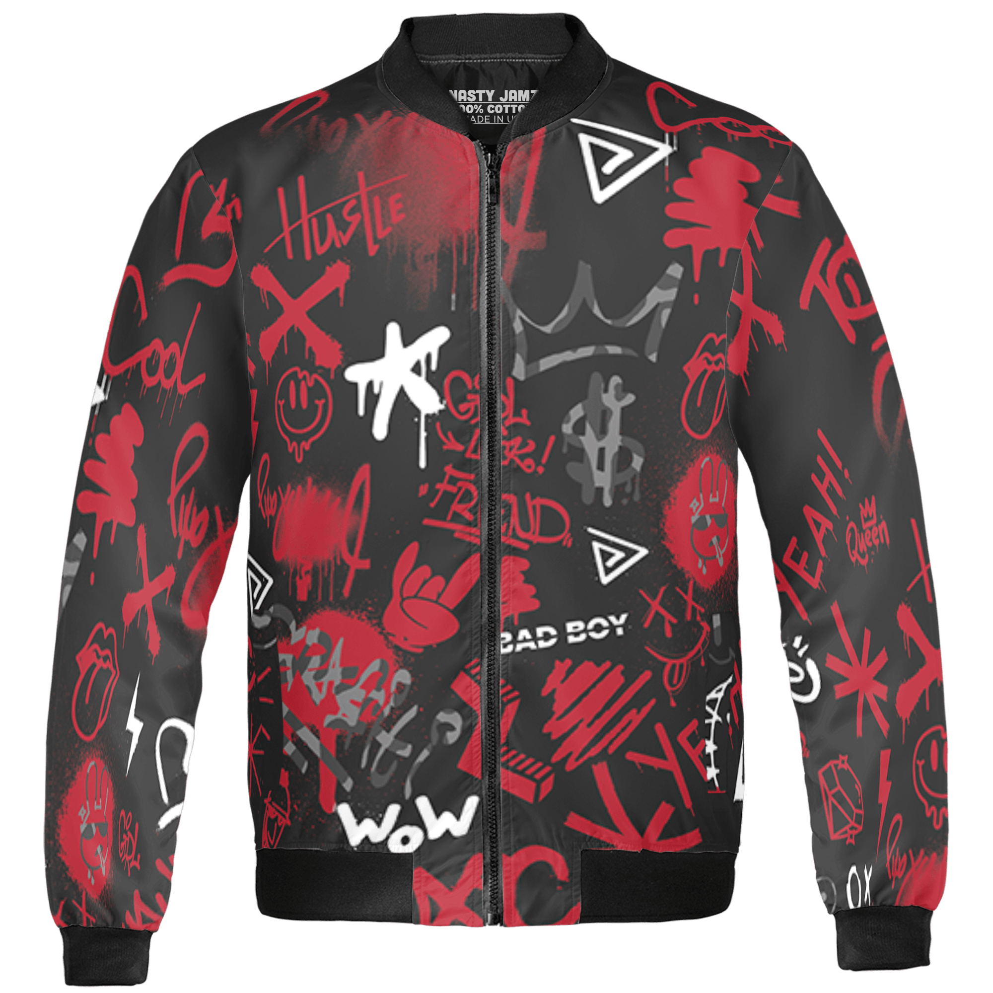 Spizike Low Bred Jacket Match Graffiti King 3D All-Over Print Doodle Style - NastyJamz
