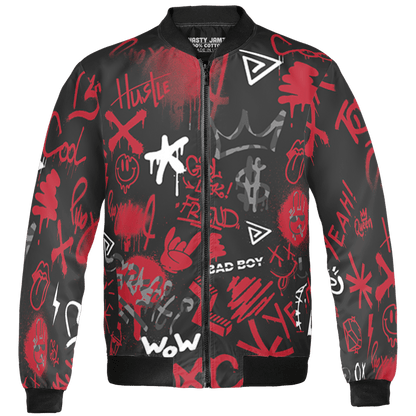 Spizike Low Bred Jacket Match Graffiti King 3D All-Over Print Doodle Style - NastyJamz