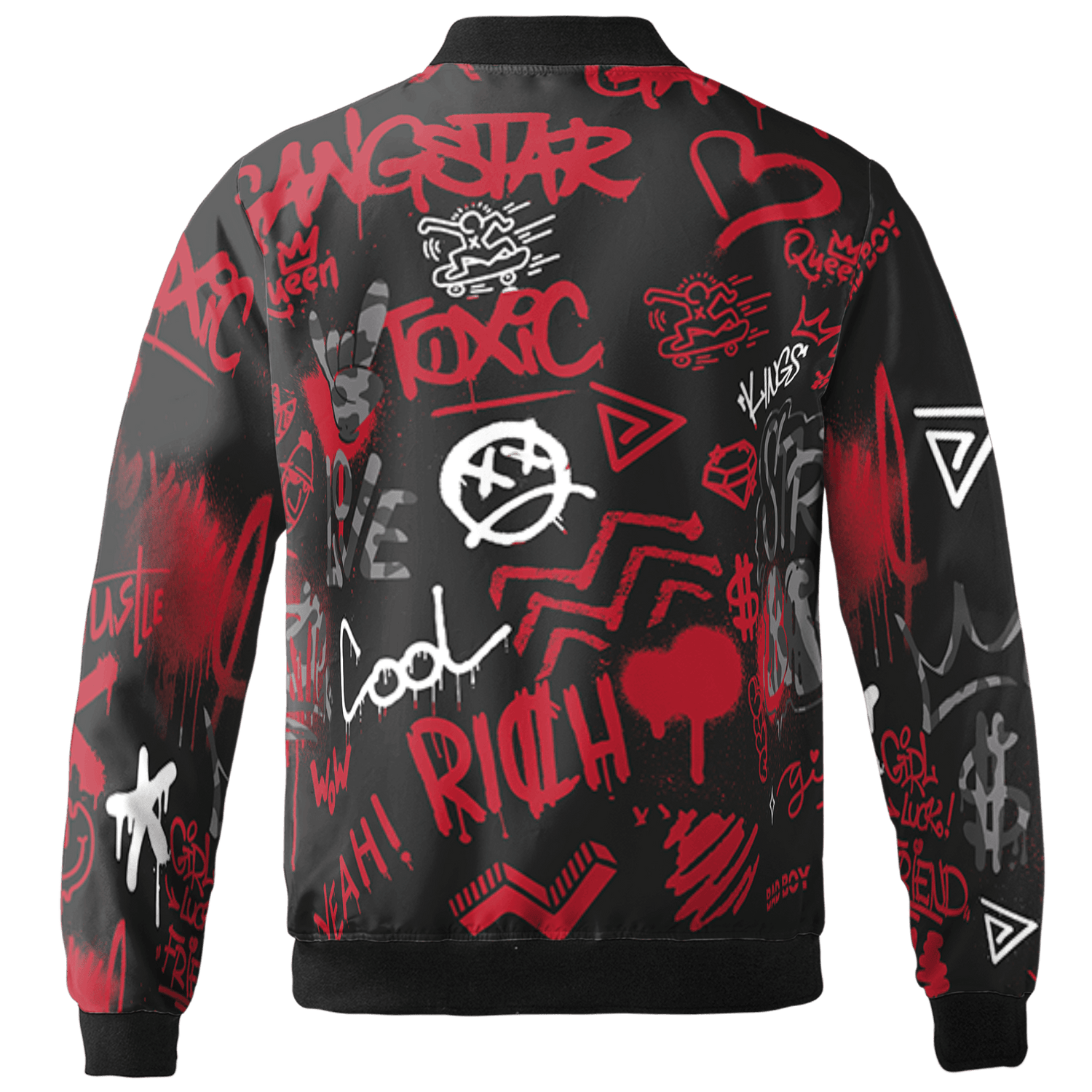 Spizike Low Bred Jacket Match Graffiti King 3D All-Over Print Doodle Style - NastyJamz