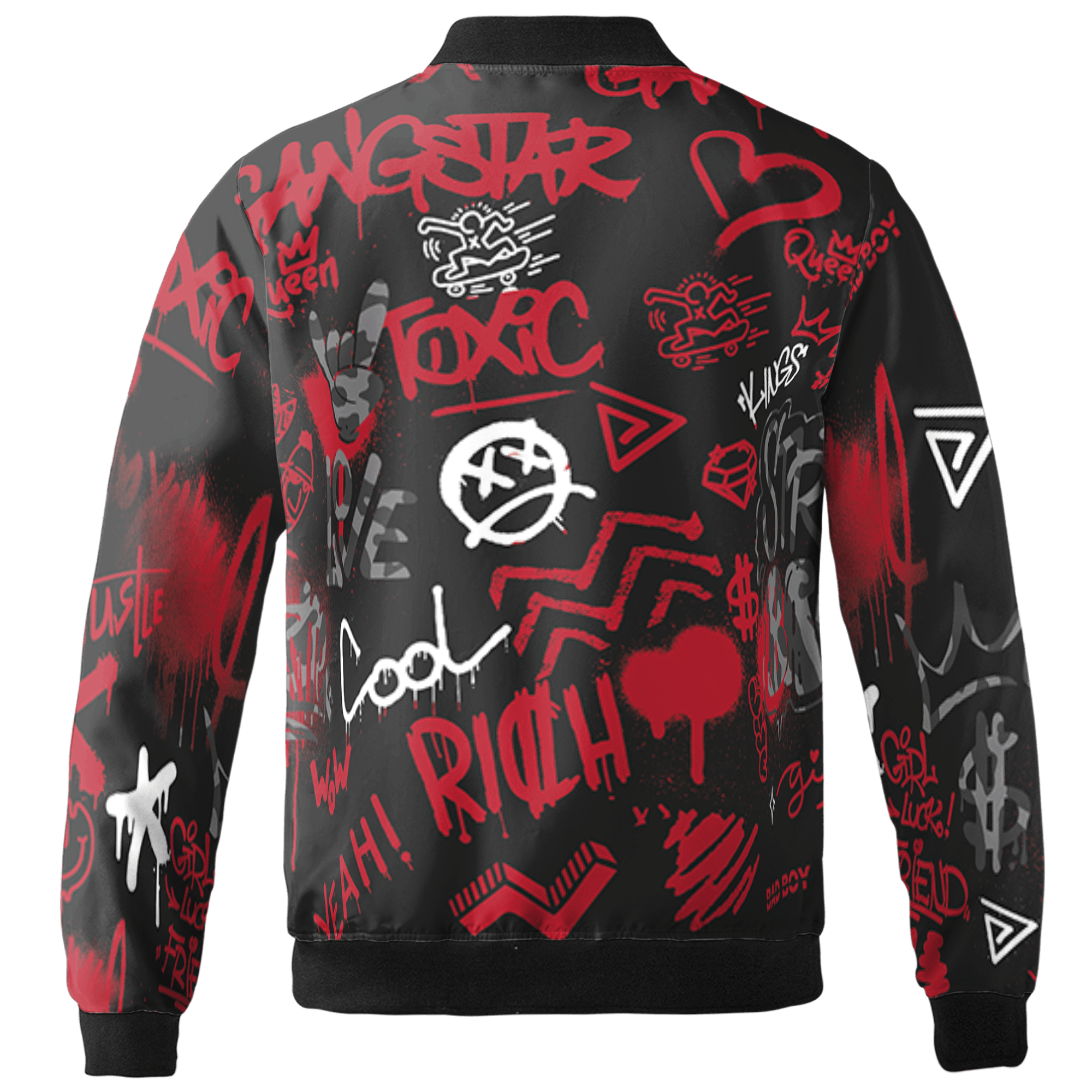 Spizike Low Bred Jacket Match Graffiti King 3D All-Over Print Doodle Style - NastyJamz