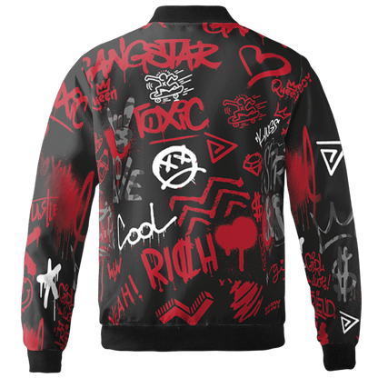 Spizike Low Bred Jacket Match Graffiti King 3D All-Over Print Doodle Style - NastyJamz