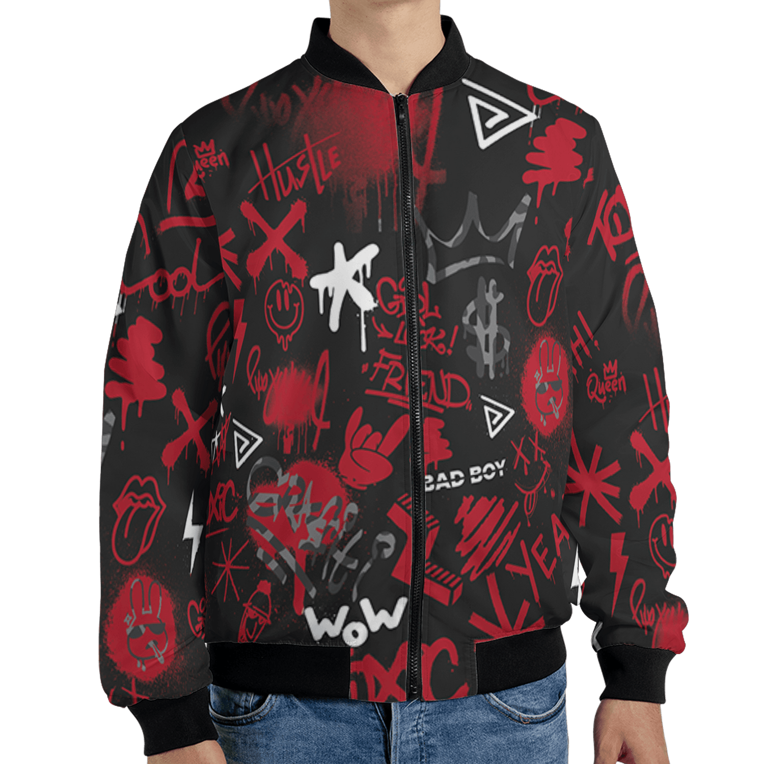 Spizike Low Bred Jacket Match Graffiti King 3D All-Over Print Doodle Style - NastyJamz
