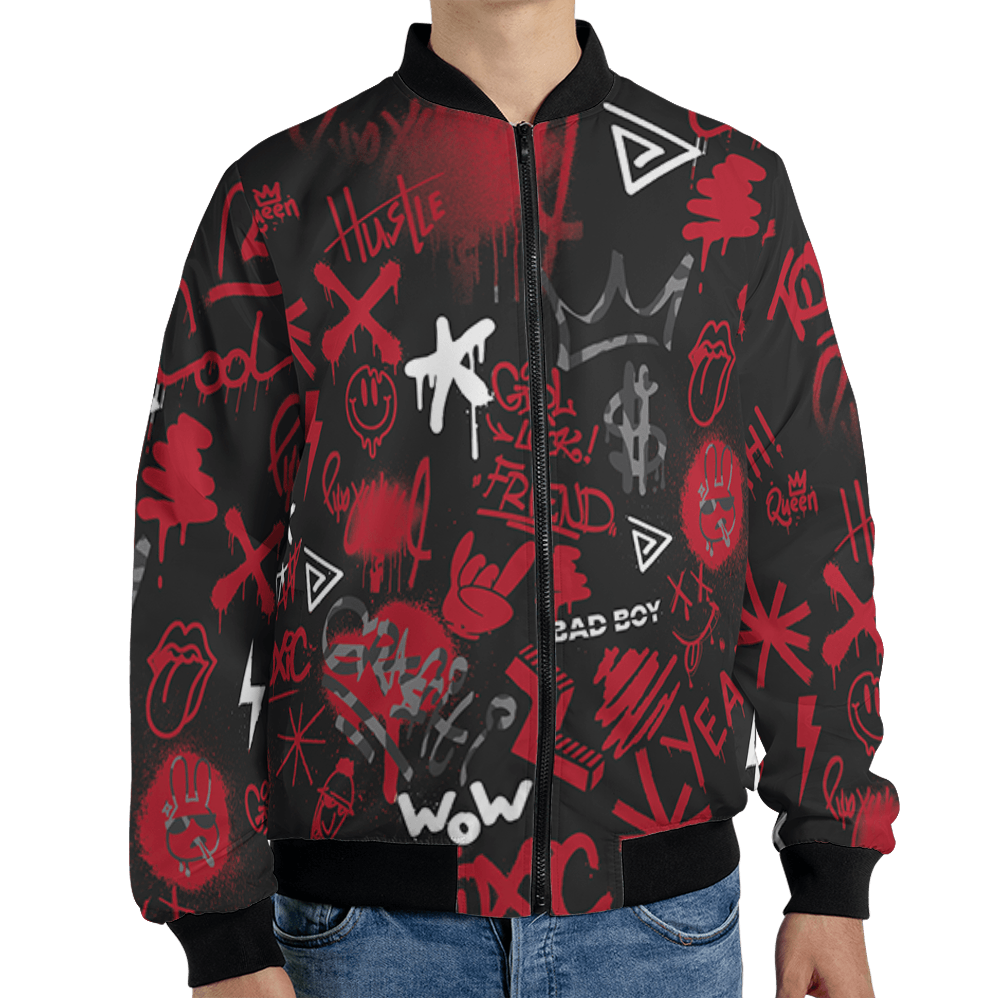 Spizike Low Bred Jacket Match Graffiti King 3D All-Over Print Doodle Style - NastyJamz