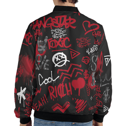 Spizike Low Bred Jacket Match Graffiti King 3D All-Over Print Doodle Style - NastyJamz