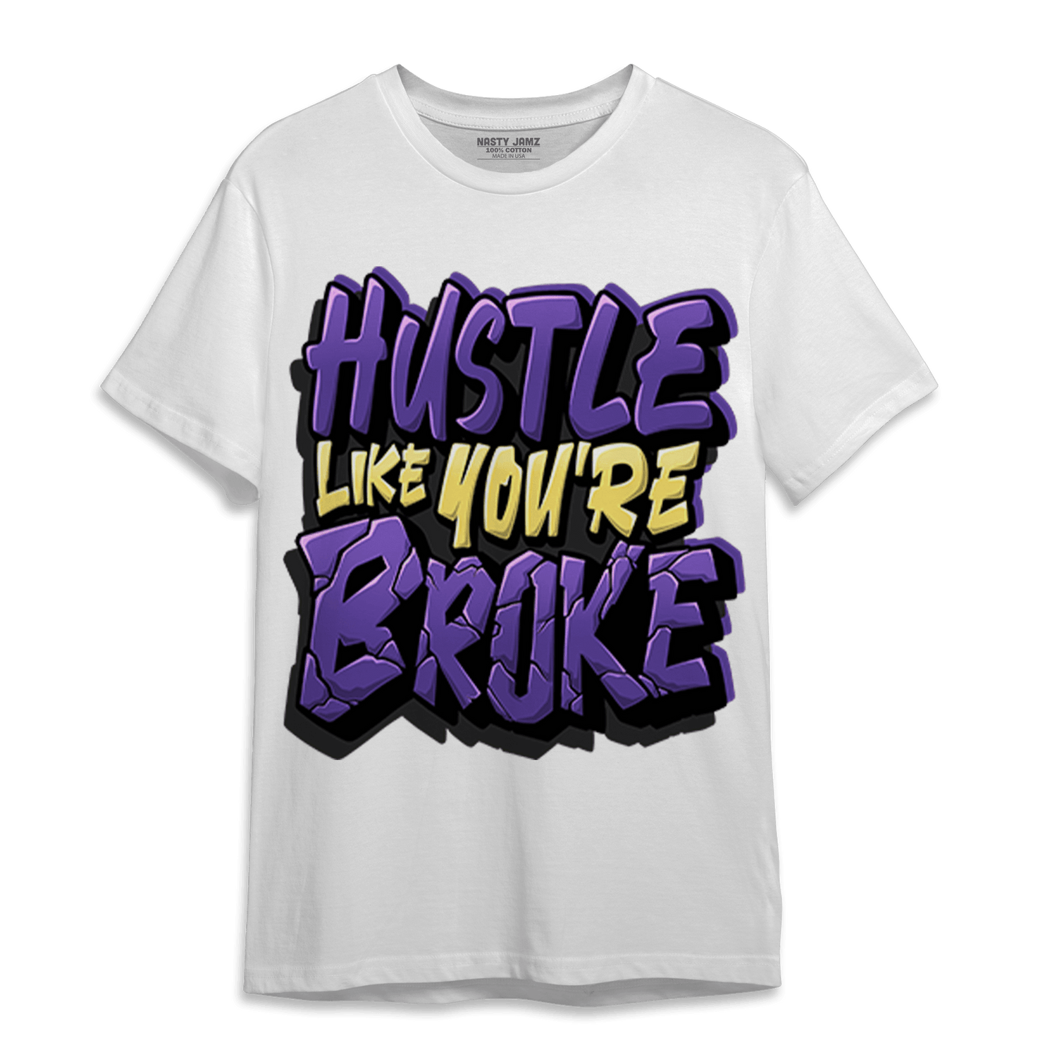 Field Purple 12s T Shirt Match Hustle Like Broke - NastyJamz