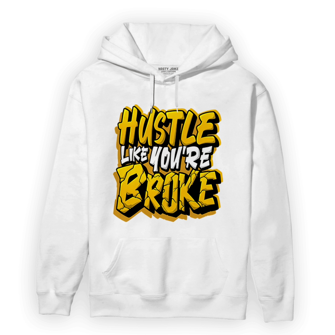 Yellow Ochre 1s Hoodie Match Hustle Like Broke - NastyJamz