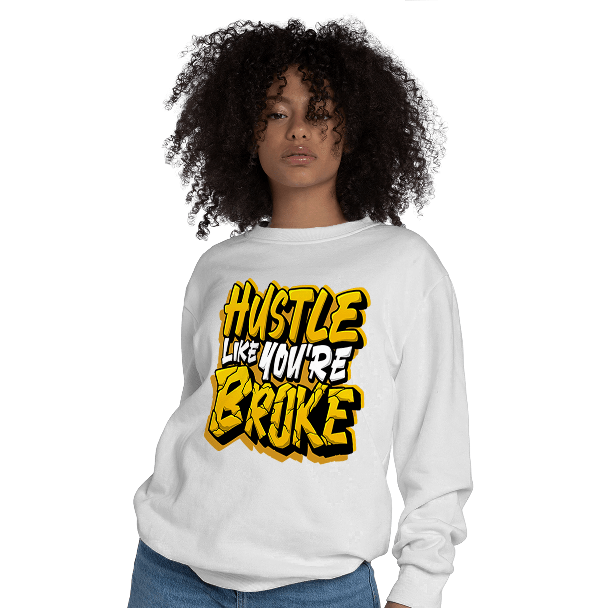 Yellow Ochre 1s Sweatshirt Match Hustle Like Broke - NastyJamz